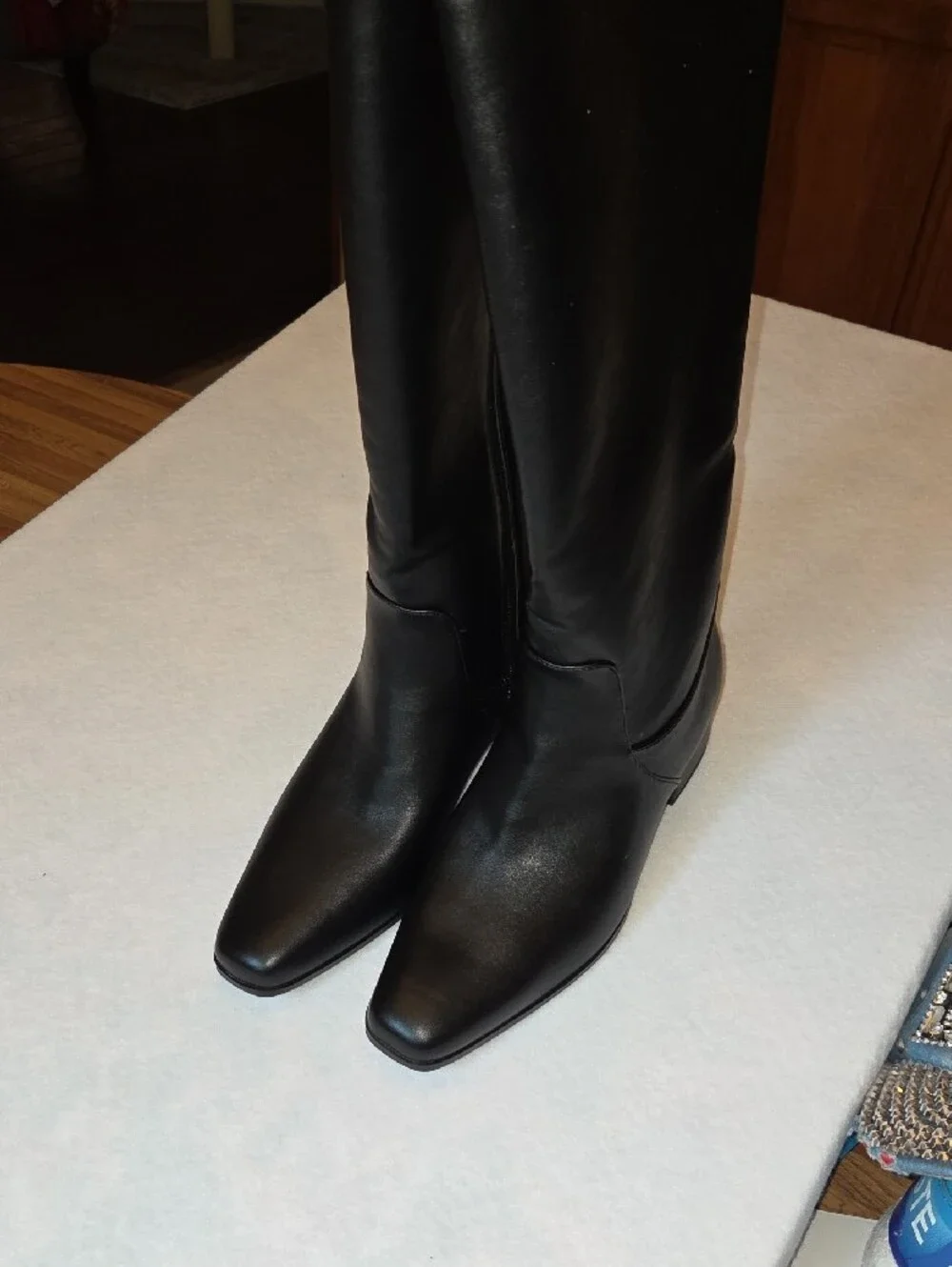 SIZE 9 WIDE CALF - Target Black Faux Leather Over-the-Knee Boots